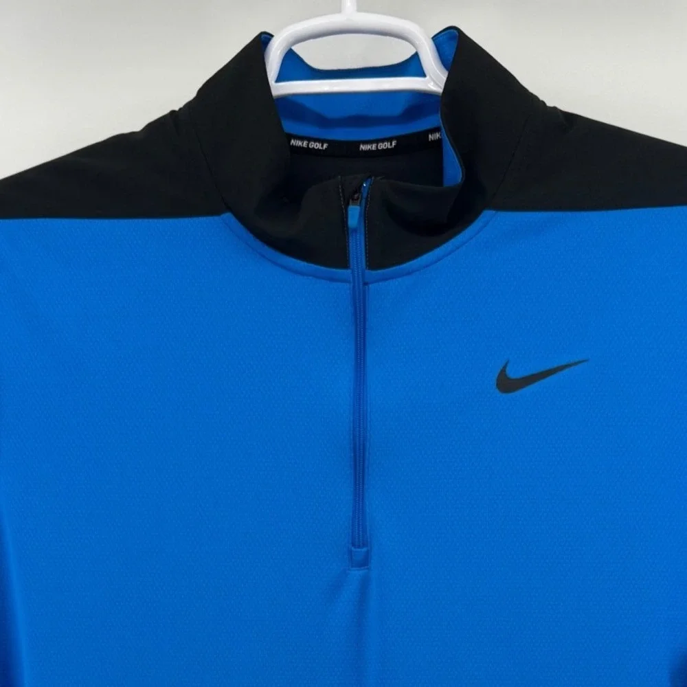 Nike Golf Mens Dri-FIT 1/2 Zip LongSleeve Pullover Blue Black AH5548-406 XL